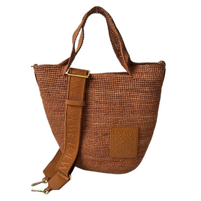 Loewe Slit Mini Raffia Leather Tote Bag — view 2