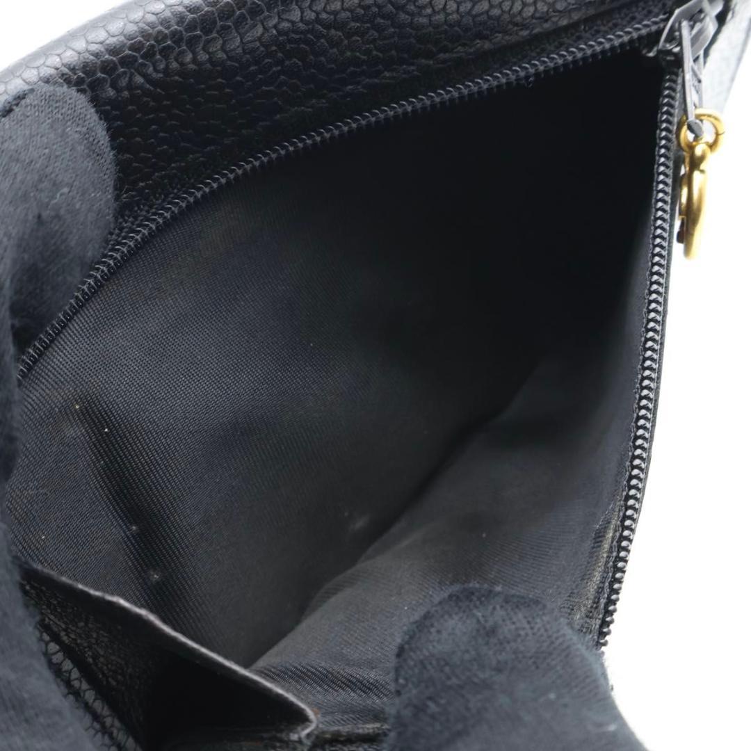 Chanel Jumbo CC Logo Bifold Wallet Caviar Leather Black Flap — view 6