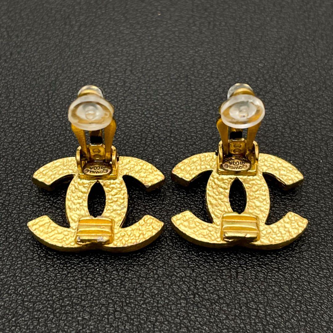 Chanel CC Logo Earrings Faux Pearl Icon Coco