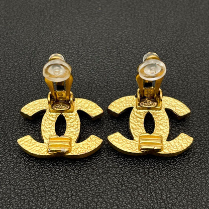 Chanel CC Logo Earrings Faux Pearl Icon Coco
