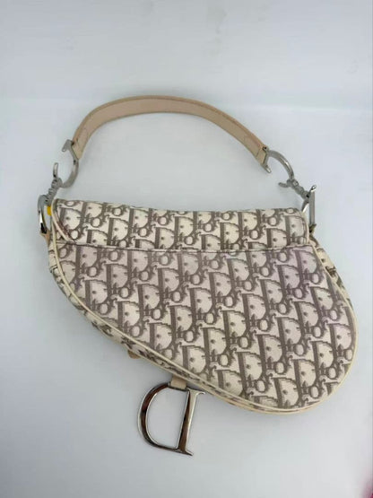 Dior Saddle Bag Trotter Floral Embroidery White — view 2