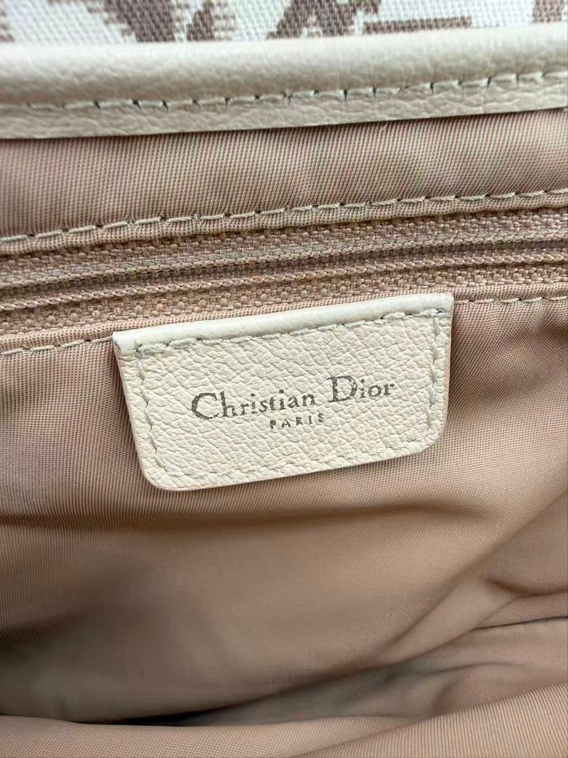 Dior Saddle Bag Trotter Floral Embroidery White — view 4