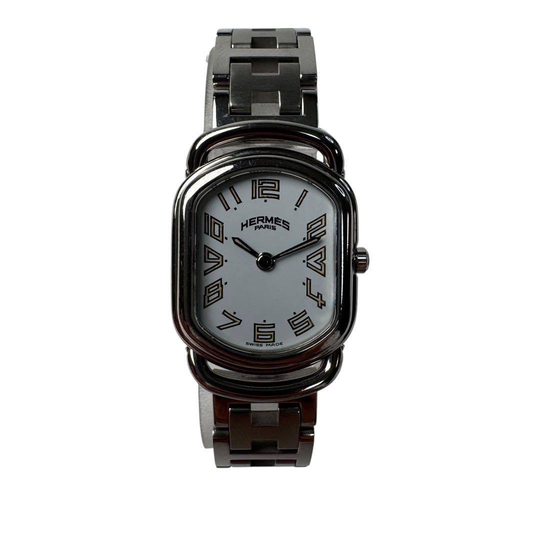 Hermes Watch Rallye White Dial SS Quartz — view 3