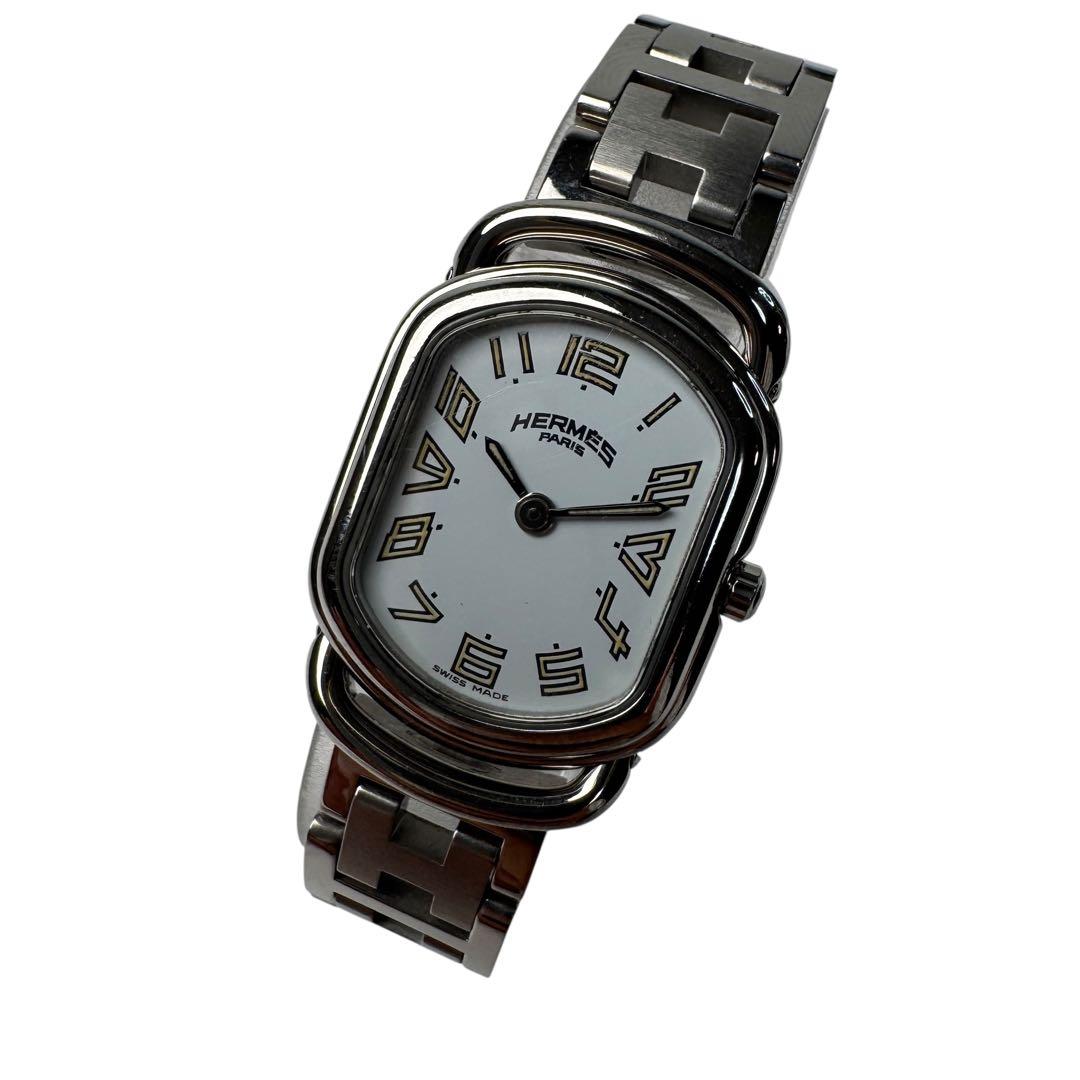 Hermes Watch Rallye White Dial SS Quartz — view 4