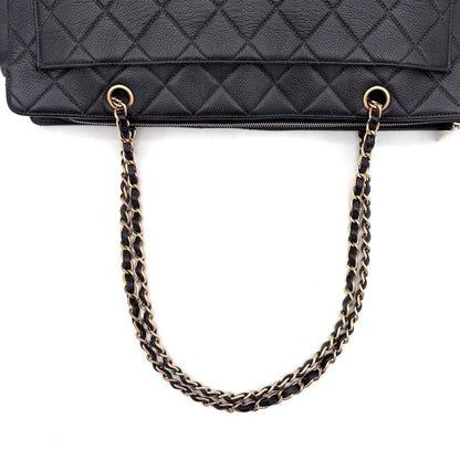 Chanel Quilted Big Coco Chain Tote Gold Caviar Leather — view 5