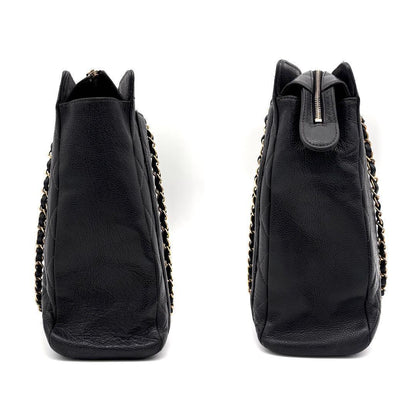 Chanel Quilted Big Coco Chain Tote Gold Caviar Leather — view 7