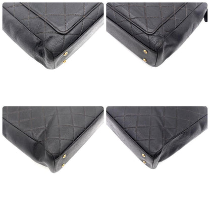 Chanel Quilted Big Coco Chain Tote Gold Caviar Leather — view 8