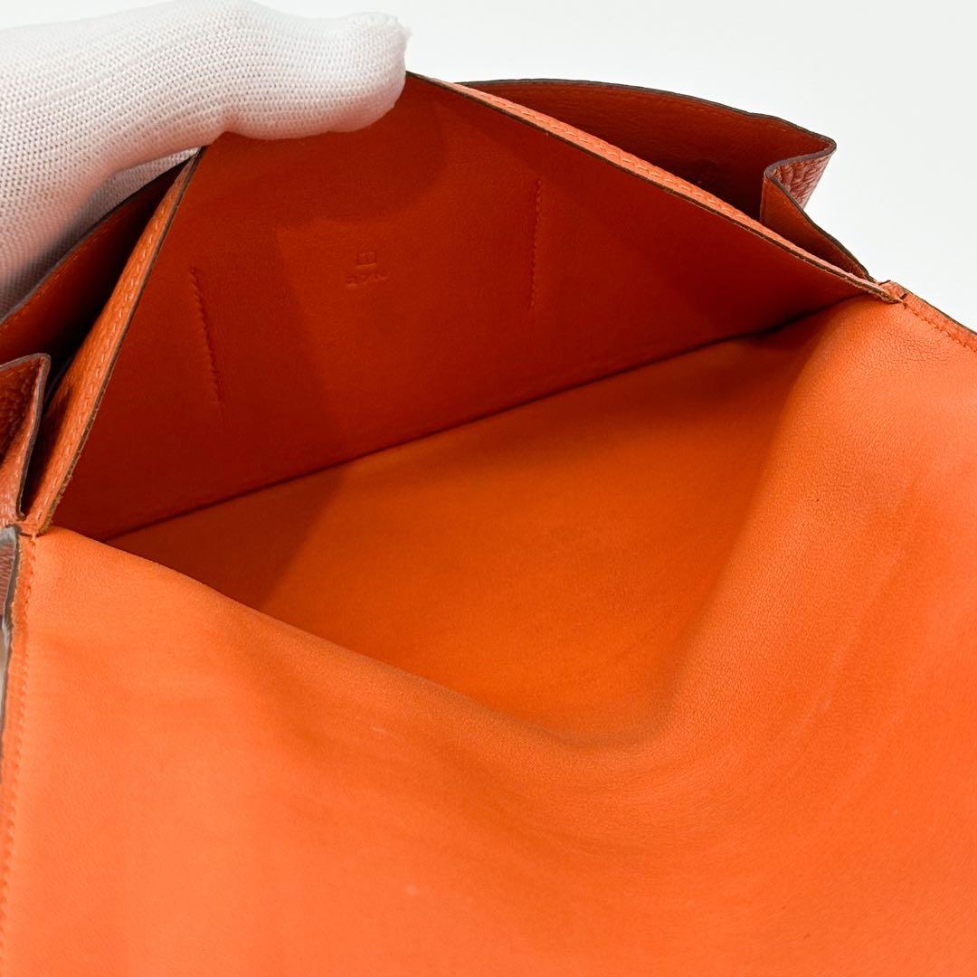 Hermes Dogon GM Orange Bifold Taurillon Clemence Wallet