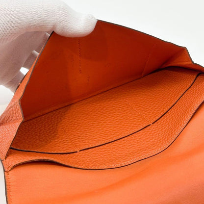 Hermes Dogon GM Orange Bifold Taurillon Clemence Wallet