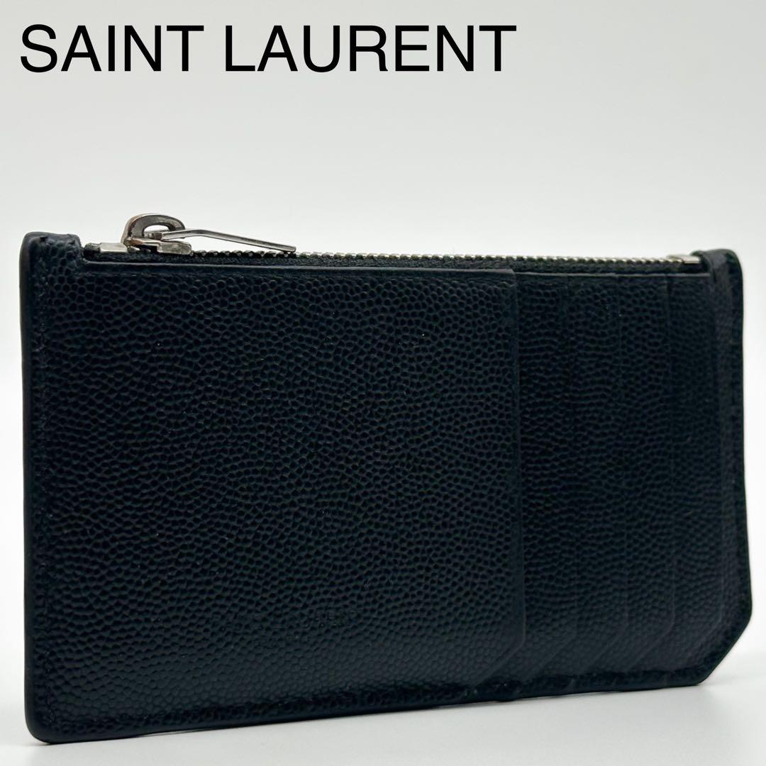 Saint Laurent Fragment Case Caviar Leather Coin Purse