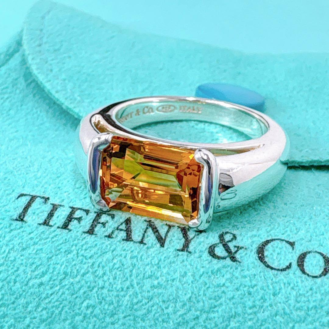 Tiffany & Co Citrine Stone Ring 95 925 Silver