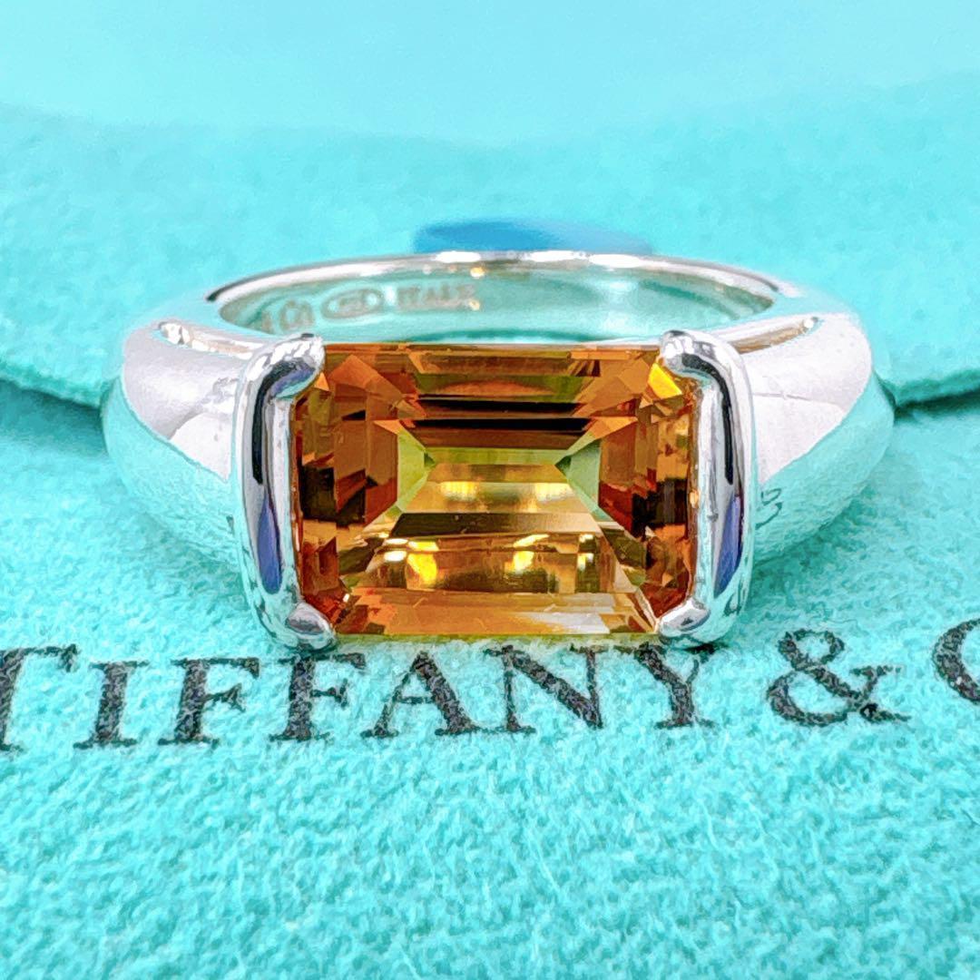 Tiffany & Co Citrine Stone Ring 95 925 Silver