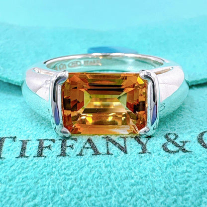 Tiffany & Co Citrine Stone Ring 95 925 Silver