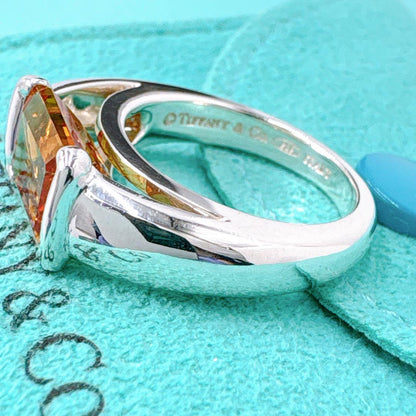 Tiffany & Co Citrine Stone Ring 95 925 Silver
