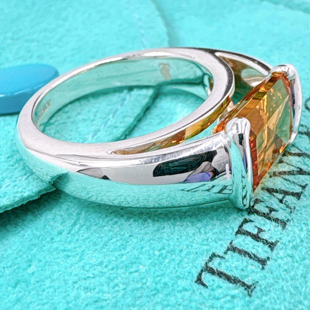 Tiffany & Co Citrine Stone Ring 95 925 Silver