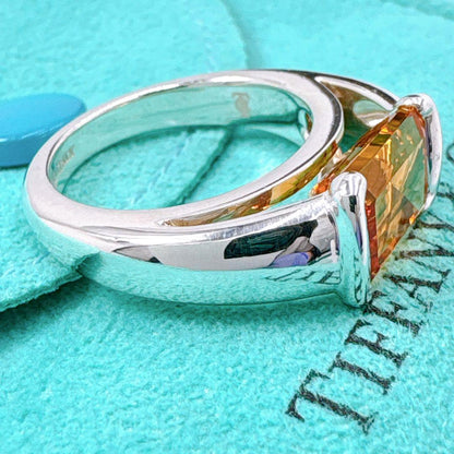 Tiffany & Co Citrine Stone Ring 95 925 Silver