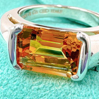 Tiffany & Co Citrine Stone Ring 95 925 Silver