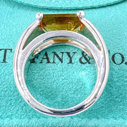 Tiffany & Co Citrine Stone Ring 95 925 Silver