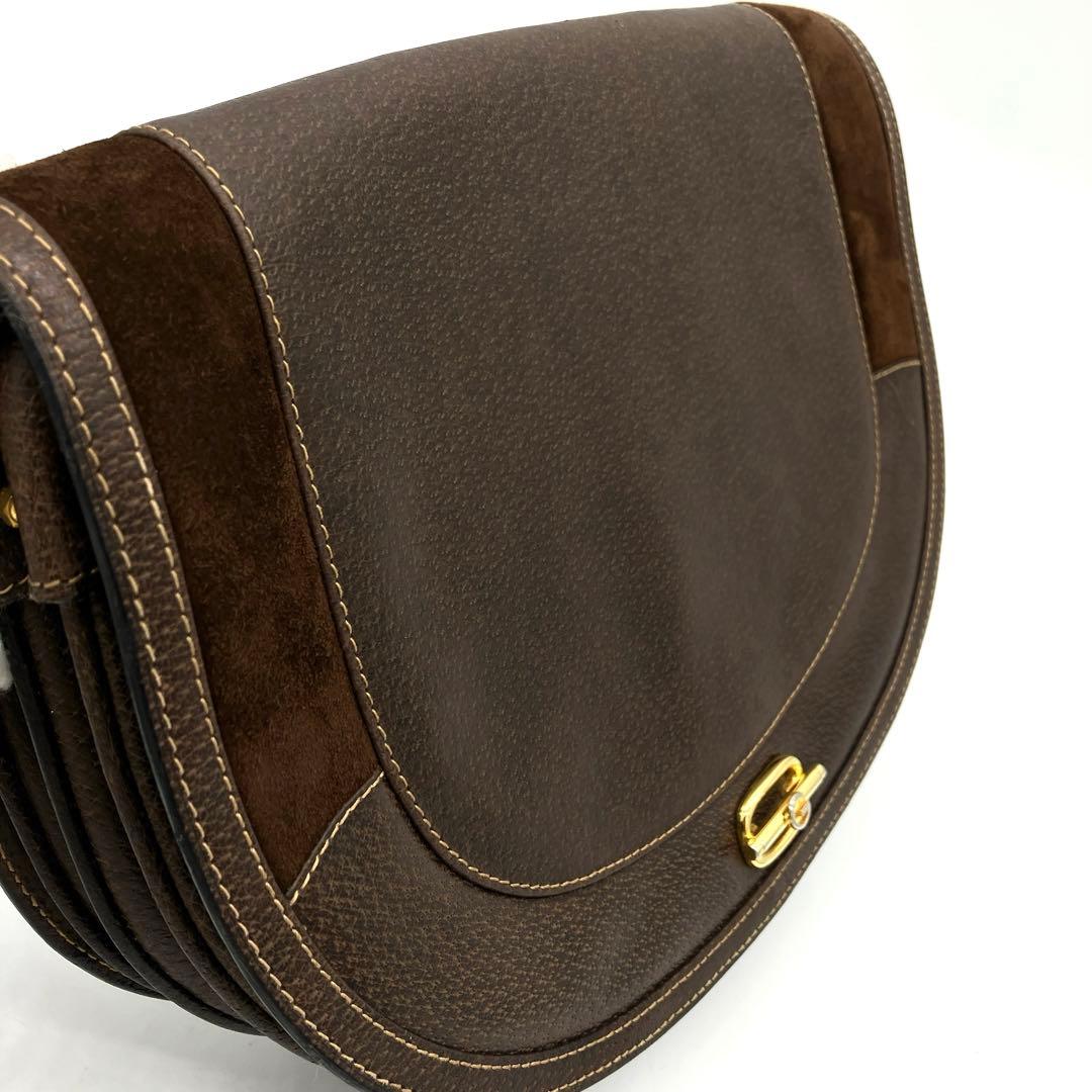 Gucci Shoulder Bag Gold Hardware Leather Brown