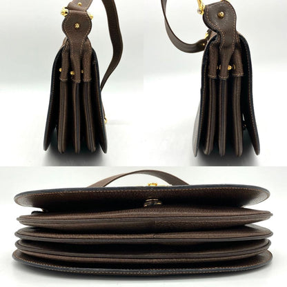 Gucci Shoulder Bag Gold Hardware Leather Brown