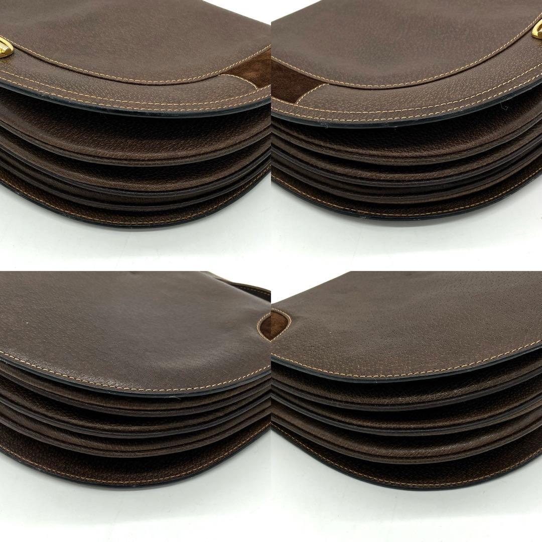 Gucci Shoulder Bag Gold Hardware Leather Brown