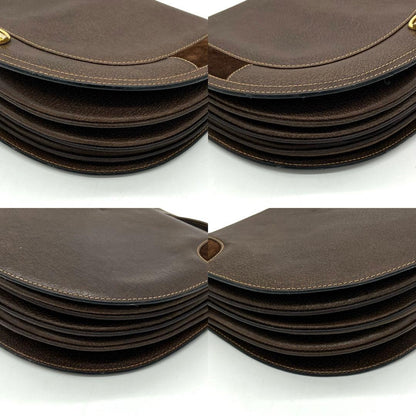 Gucci Shoulder Bag Gold Hardware Leather Brown