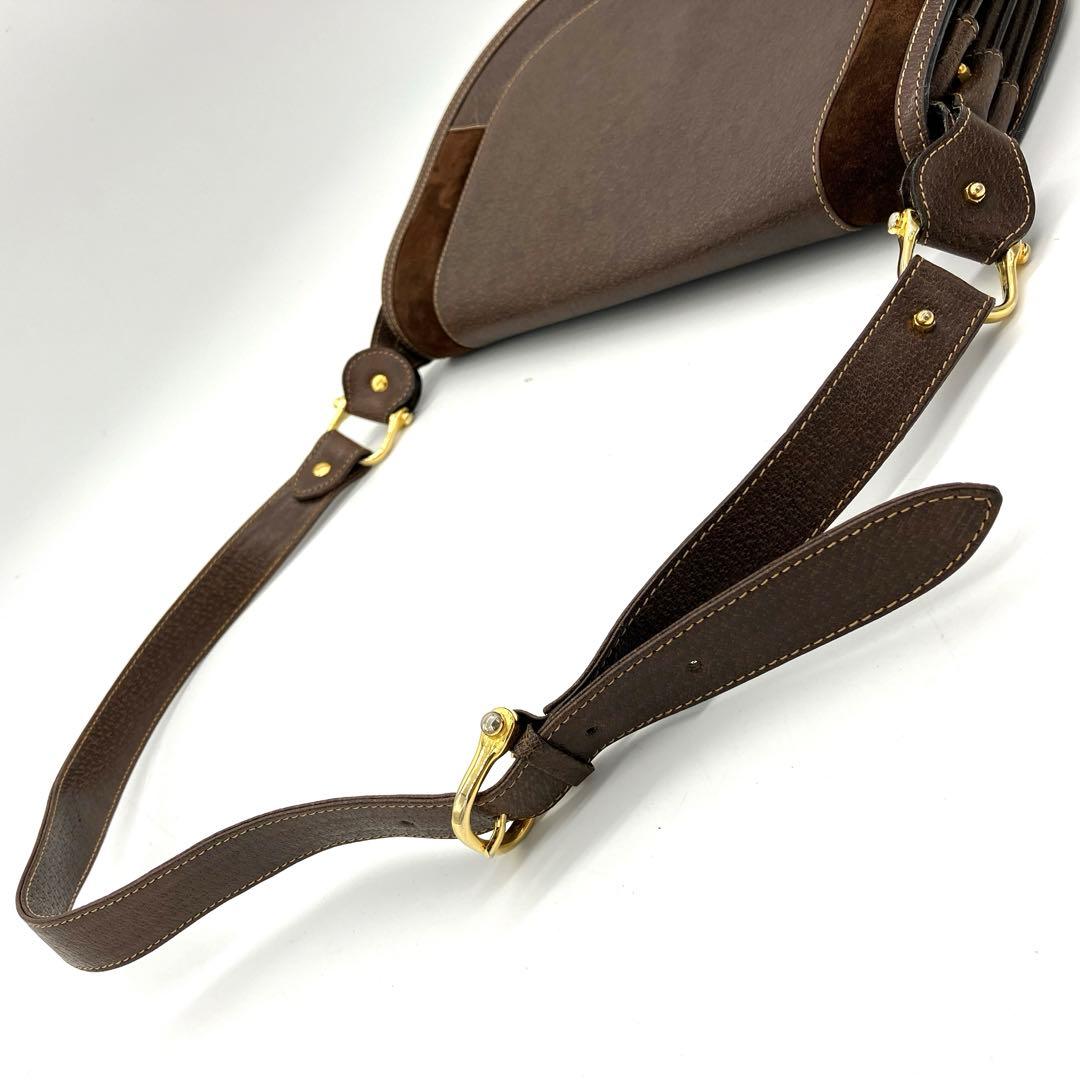 Gucci Shoulder Bag Gold Hardware Leather Brown