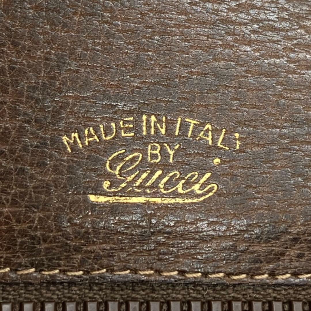 Gucci Shoulder Bag Gold Hardware Leather Brown