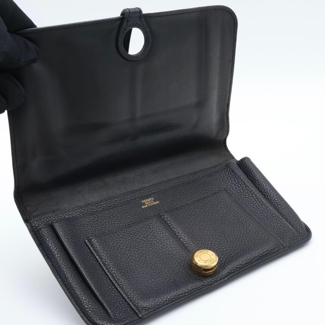 Hermes Dogon GM Taurillon Black Gold Wallet — view 3