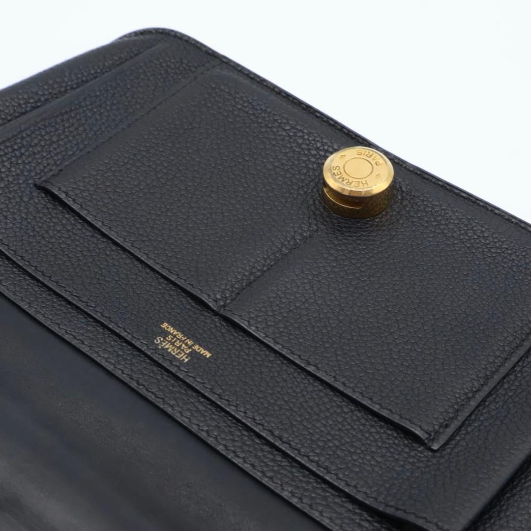 Hermes Dogon GM Taurillon Black Gold Wallet — view 6