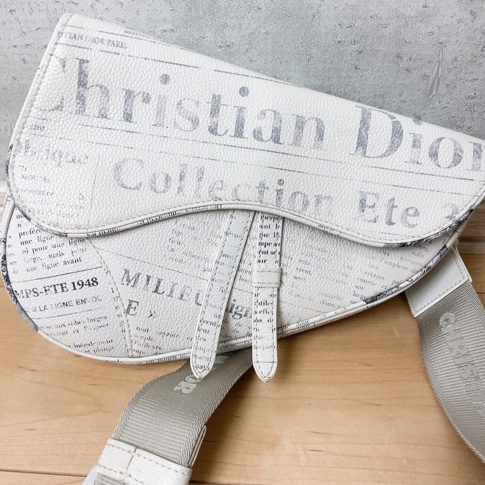 Dior Saddle Bag New Space Newspaper Print — view 2