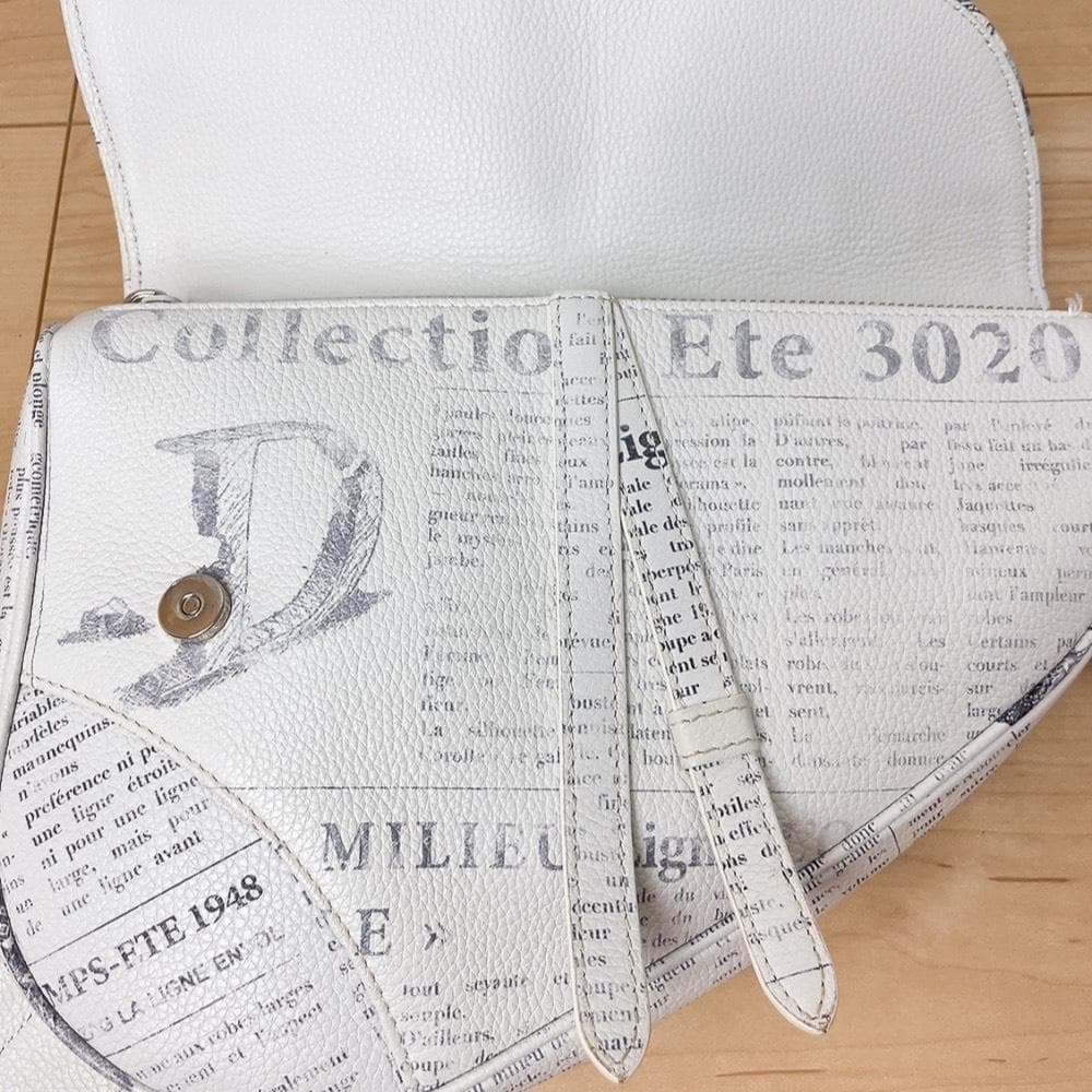 Dior Saddle Bag New Space Newspaper Print — view 6