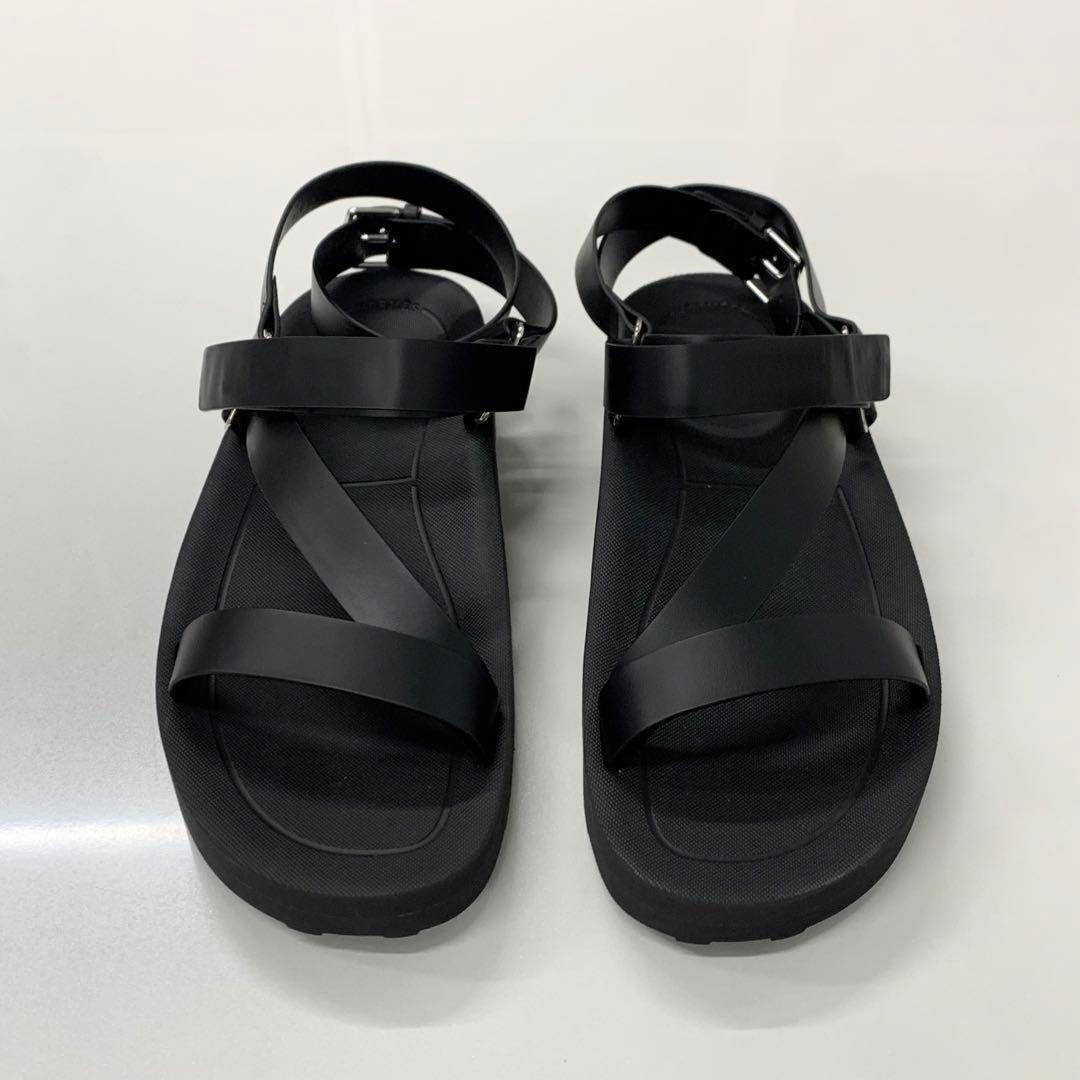 Hermes Enid Leather Diamant Buckle Velcro Strap Sandals — view 4