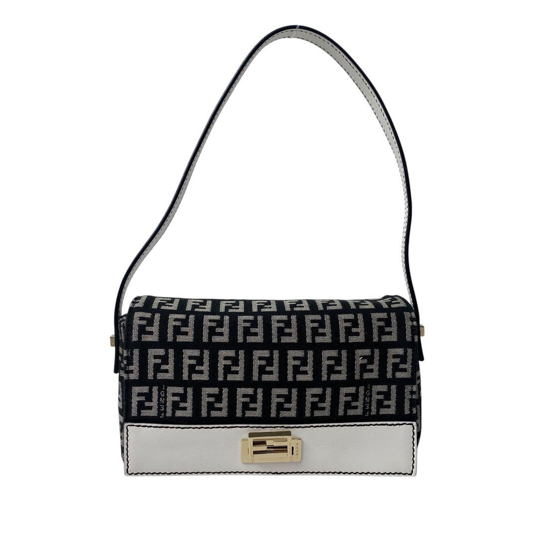 Fendi Zucca Pattern Mini Handbag Canvas Leather