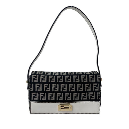Fendi Zucca Pattern Mini Handbag Canvas Leather