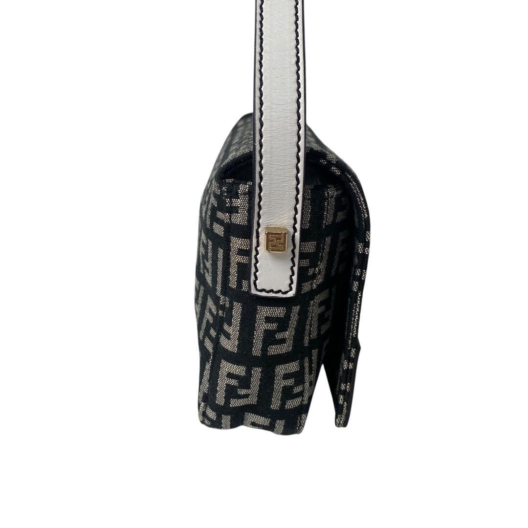 Fendi Zucca Pattern Mini Handbag Canvas Leather