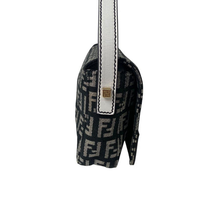 Fendi Zucca Pattern Mini Handbag Canvas Leather