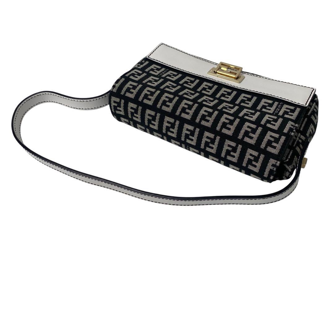 Fendi Zucca Pattern Mini Handbag Canvas Leather