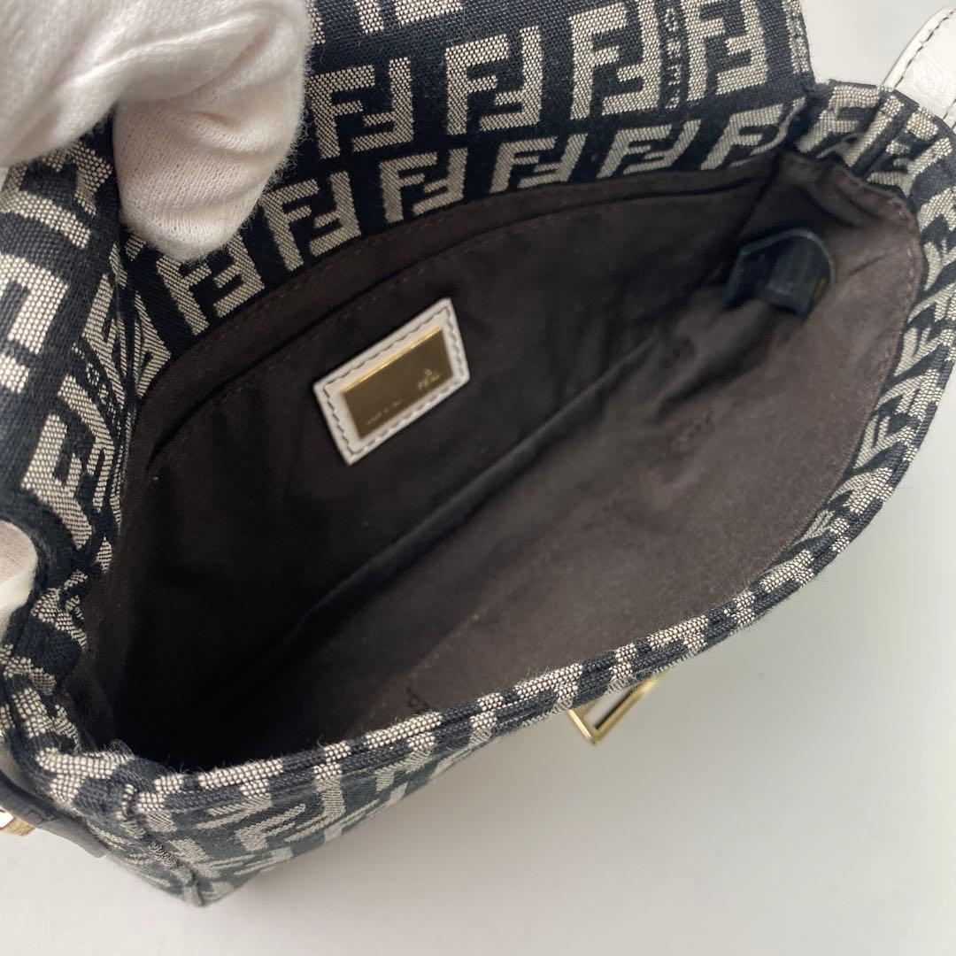 Fendi Zucca Pattern Mini Handbag Canvas Leather