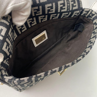 Fendi Zucca Pattern Mini Handbag Canvas Leather