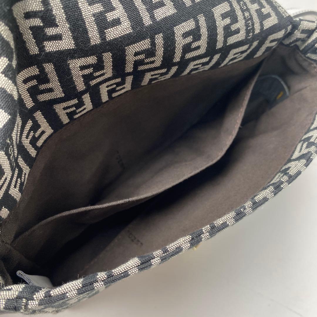 Fendi Zucca Pattern Mini Handbag Canvas Leather