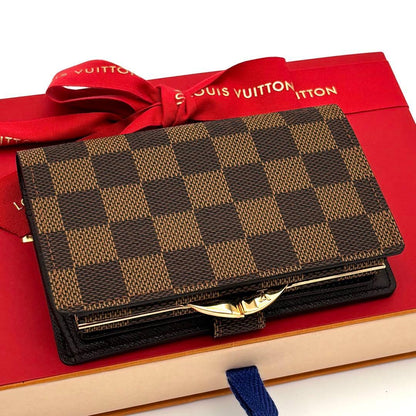 Louis Vuitton Wallet Kiss Lock Porte Monnaie Billets Viennois Damier Brown — view 2