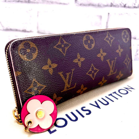 Louis Vuitton Monogram Portefeuille Clemence Flower Charm