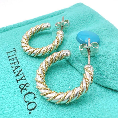 Tiffany & Co Twisted Combi Earrings Silver Gold