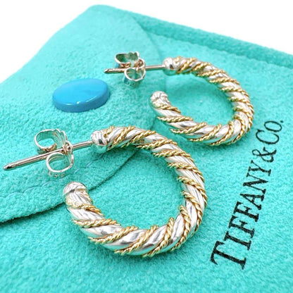 Tiffany & Co Twisted Combi Earrings Silver Gold