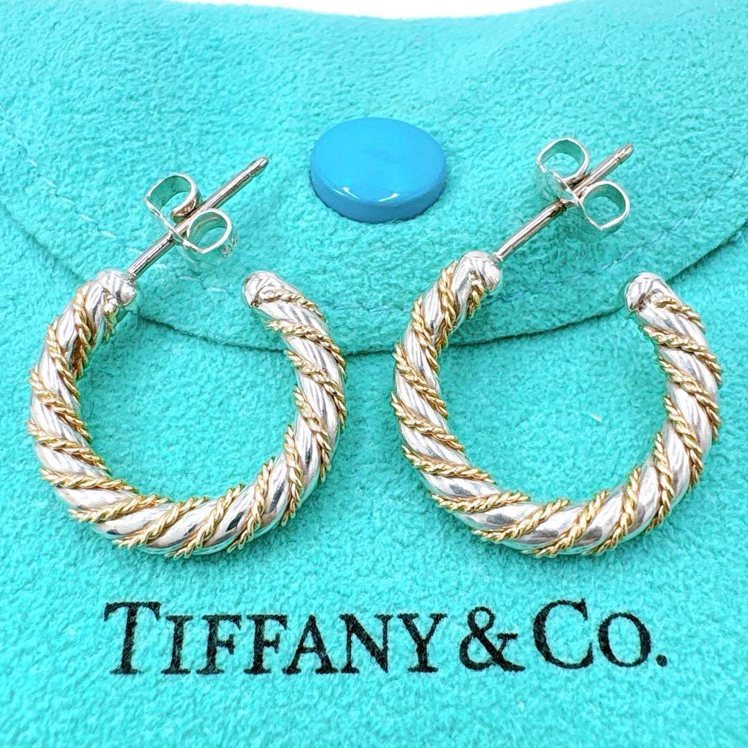 Tiffany & Co Twisted Combi Earrings Silver Gold