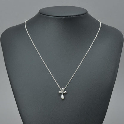 Tiffany & Co Polished Teardrop Small Cross Necklace — view 2