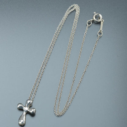 Tiffany & Co Polished Teardrop Small Cross Necklace — view 4