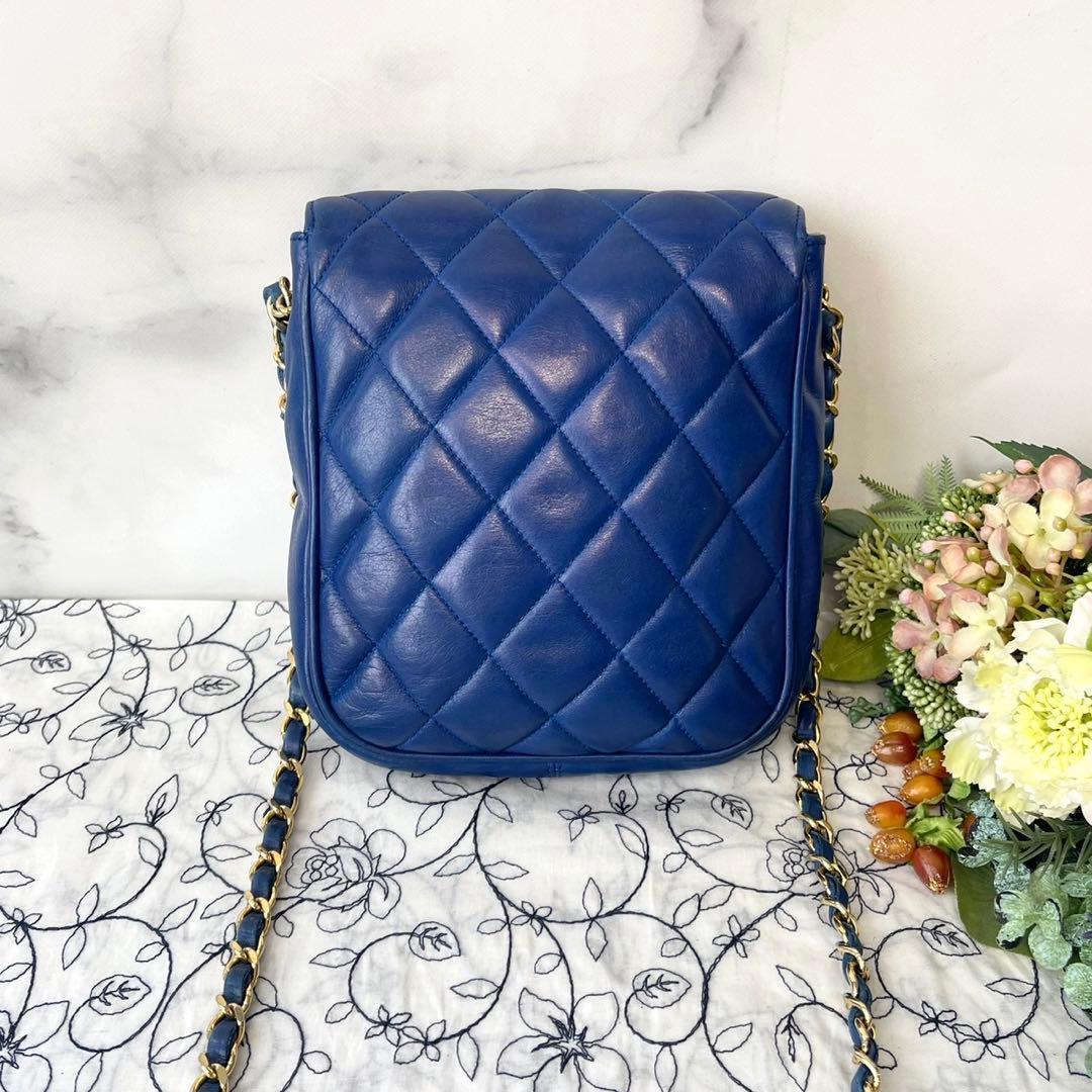 Chanel Vintage Quilted Shoulder Back Blue — view 2