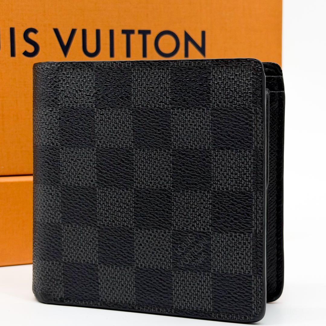 Louis Vuitton Portefeuille Marco Damier Graphite Bifold Compact Wallet